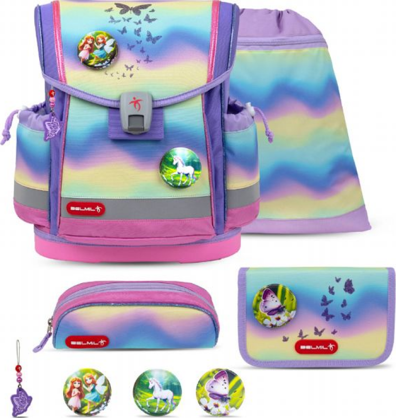 Rainbow Skolesekk med 5 deler Belmil Classy Plus skolevesker 866204