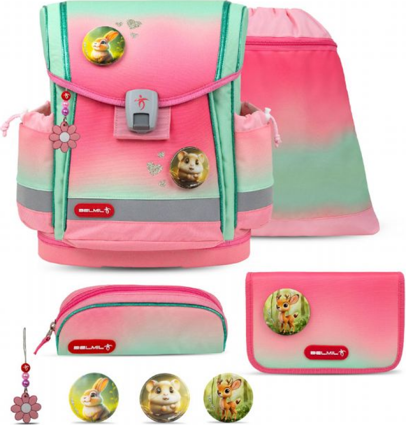 Mint Rose Skolesekk med 5 deler Belmil Classy Plus skolevesker 866174