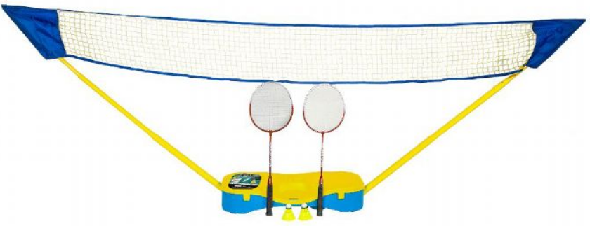 Badmintonnett i boks med tilbehør Badmintonsett med racket 99385