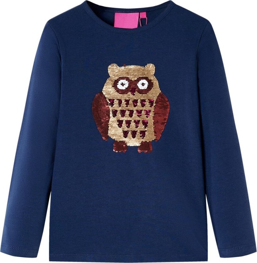 T-skjorte for barn med lange ermer marineblå 104