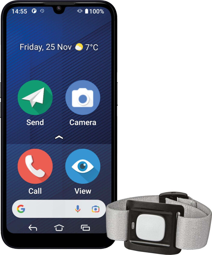 8210 Secure smarttelefon 4/64GB med alarmutløser (blå)
