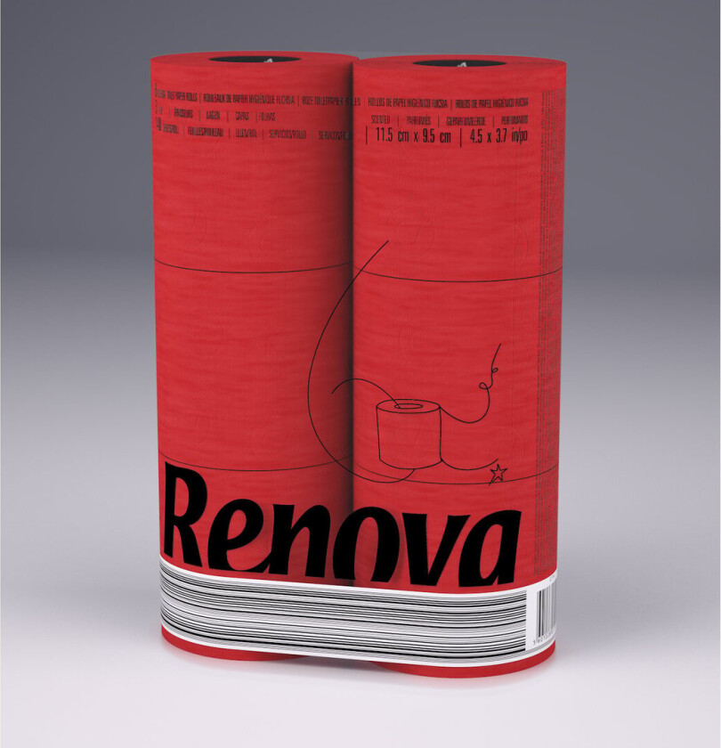 Bilde av RENOVA TOALETTPAPIR 6 STK. 3-LAGS, RØD