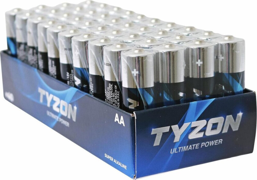TYZON ALKALISKE AA-BATTERIER 40-PK