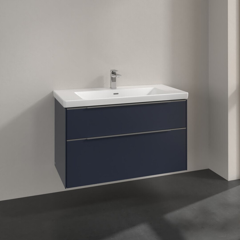 VILLEROY & BOCH SUBWAY 3.0 SERVANTSKAP 97X57 MARINE BLUE HÅNDTAK I KROM