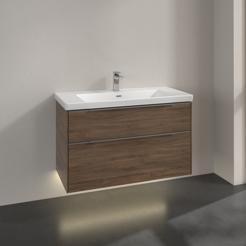 VILLEROY & BOCH SUBWAY 3.0 SERVANTSKAP 97X57 ARIZONA OAK M/LYS HÅNDTAK I KROM