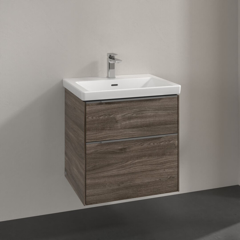 VILLEROY & BOCH SUBWAY 3.0 SERVANTSKAP 57X47 STONE OAK HÅNDTAK I KROM