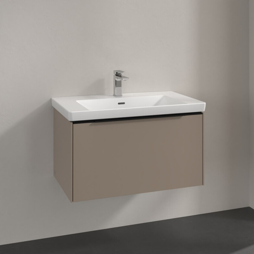 VILLEROY & BOCH SUBWAY 3.0 SERVANTSKAP 77X42 TAUPE HÅNDTAK I VOLCANO BLACK