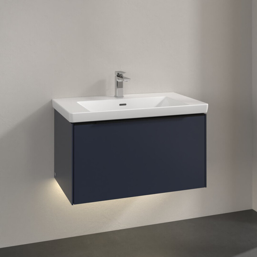 VILLEROY & BOCH SUBWAY 3.0 SERVANTSKAP 77X42 MARINE BLUE M/LYS HÅNDTAK I VOLCANO BLACK