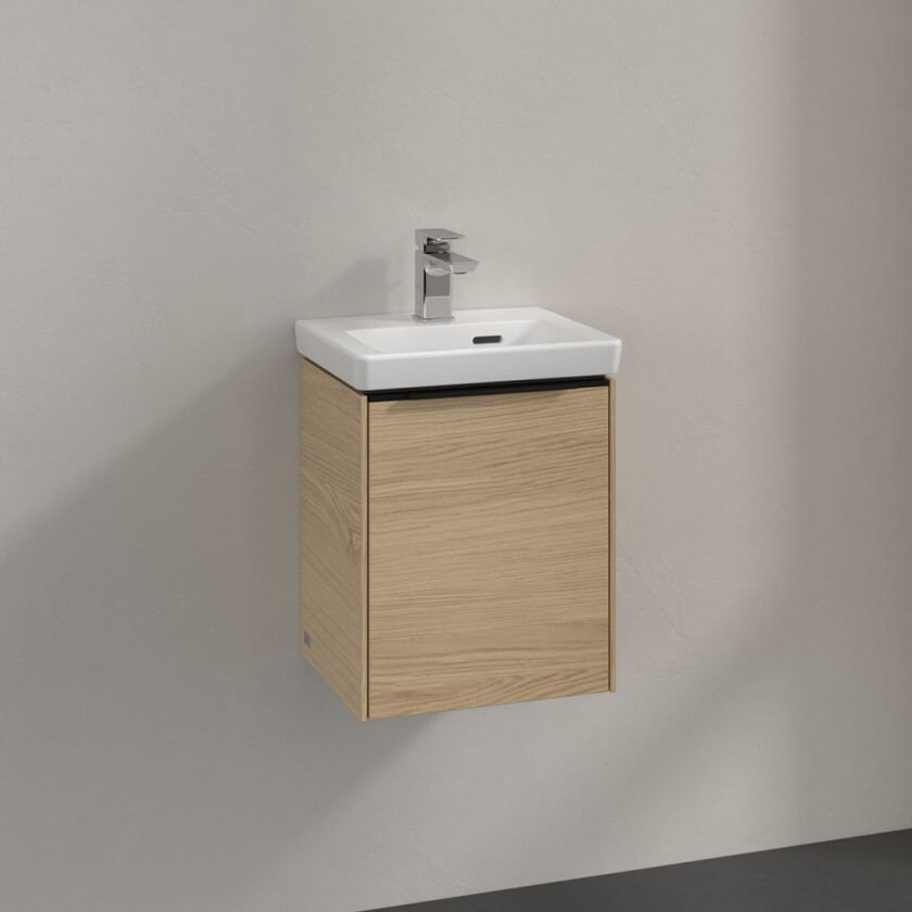 VILLEROY & BOCH SUBWAY 3.0 SERVANTSKAP 35X42 VENSTRE NORDIC OAK HÅNDTAK I VOLCANO BLACK