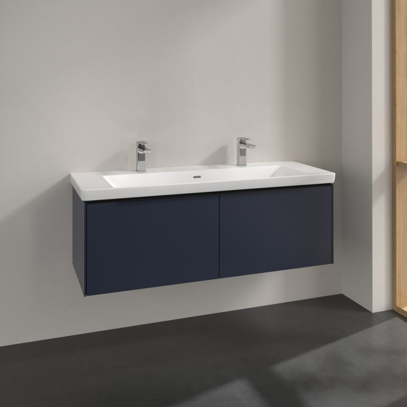 VILLEROY & BOCH SUBWAY 3.0 SERVANTSKAP 127X42 MARINE BLUE HÅNDTAK I VOLCANO BLACK