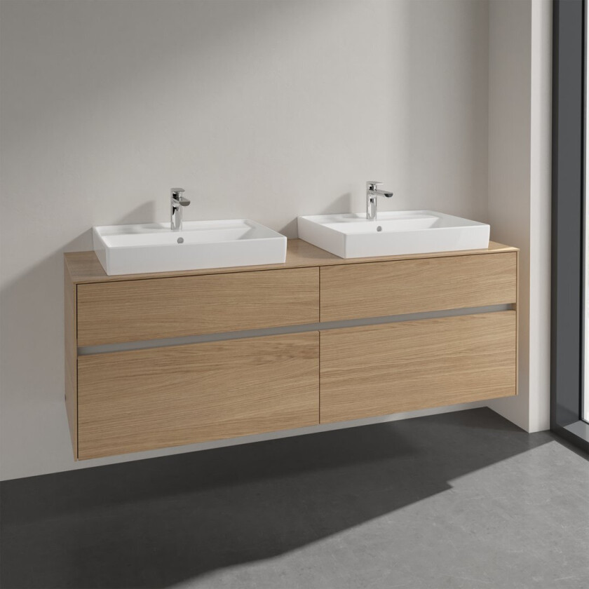 Bilde av VILLEROY & BOCH COLLARO SERVANTSKAP 160 FOR 2STK SERVANT 60 CM M/4 SKUFFER NORDISK EIK