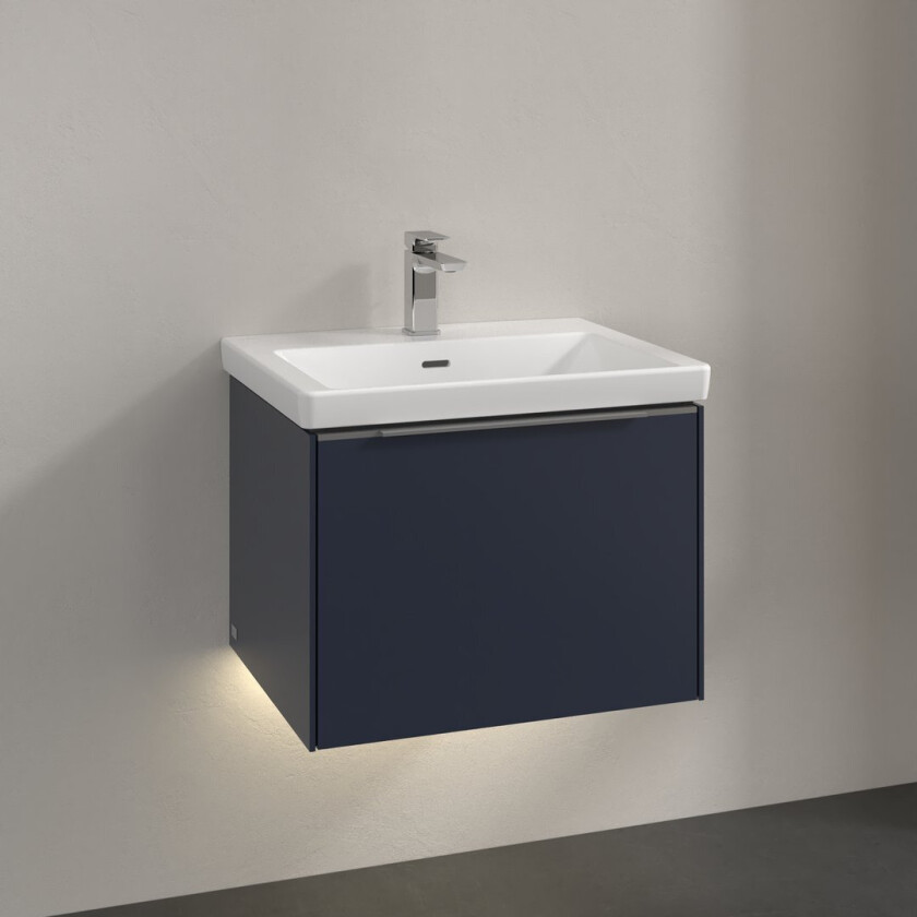 VILLEROY & BOCH SUBWAY 3.0 SERVANTSKAP 57X42 MARINE BLUE M/LYS HÅNDTAK I KROM