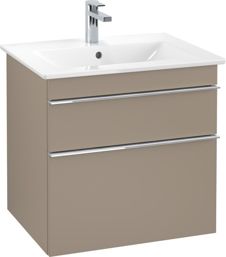 VILLEROY & BOCH VENTICELLO SERVANTSKAP TRØFFELGRÅ M/2 SKUFFER, 603 X 590 X 477 MM