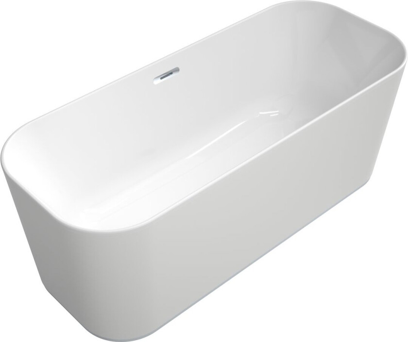 VILLEROY & BOCH FINION BADEKAR 170X70 MED PÅFYLLING VIA OVERLØP, LYS OG DESIGNKANT, DETALJER I KROM