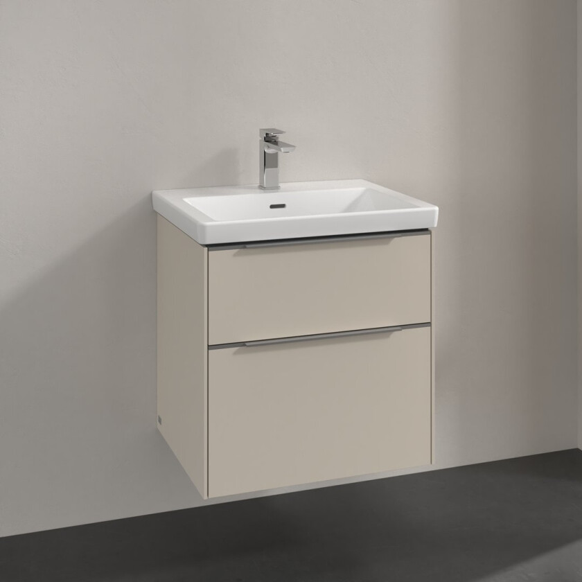 VILLEROY & BOCH SUBWAY 3.0 SERVANTSKAP 57X47 CASHMERE GREY HÅNDTAK I KROM