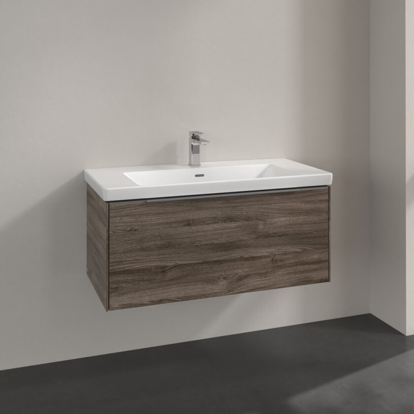 VILLEROY & BOCH SUBWAY 3.0 SERVANTSKAP 97X42 STONE OAK HÅNDTAK I KROM