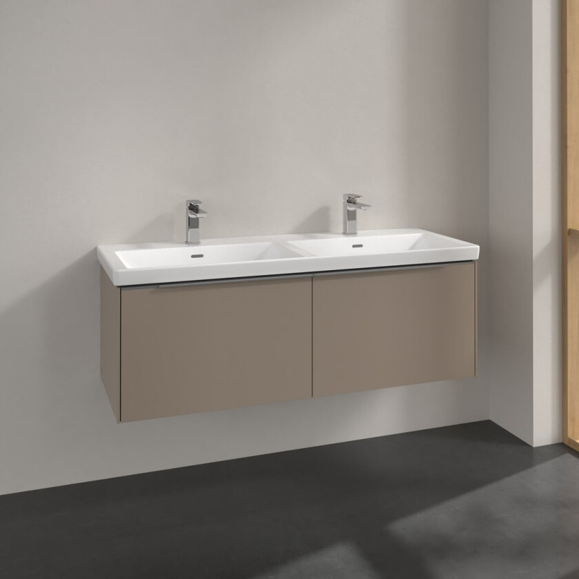 VILLEROY & BOCH SUBWAY 3.0 SERVANTSKAP 127X42 F/DOBBELSERVANT TAUPE HÅNDTAK I KROM