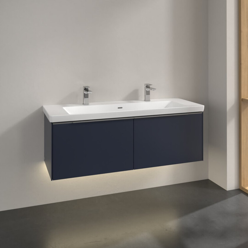 VILLEROY & BOCH SUBWAY 3.0 SERVANTSKAP 127X42 MARINE BLUE M/LYS HÅNDTAK I KROM