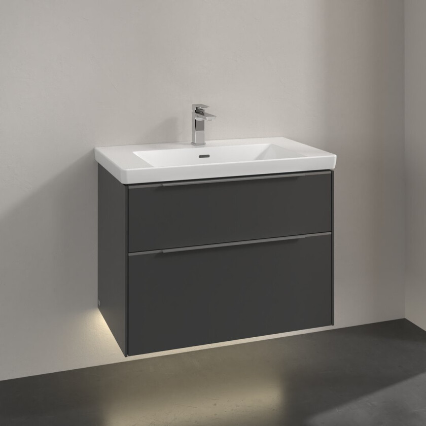 VILLEROY & BOCH SUBWAY 3.0 SERVANTSKAP 77X57 GRAPHITE M/LYS HÅNDTAK I KROM