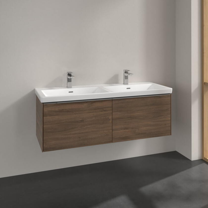 VILLEROY & BOCH SUBWAY 3.0 SERVANTSKAP 127X42 F/DOBBELSERVANT ARIZONA OAK HÅNDTAK I KROM