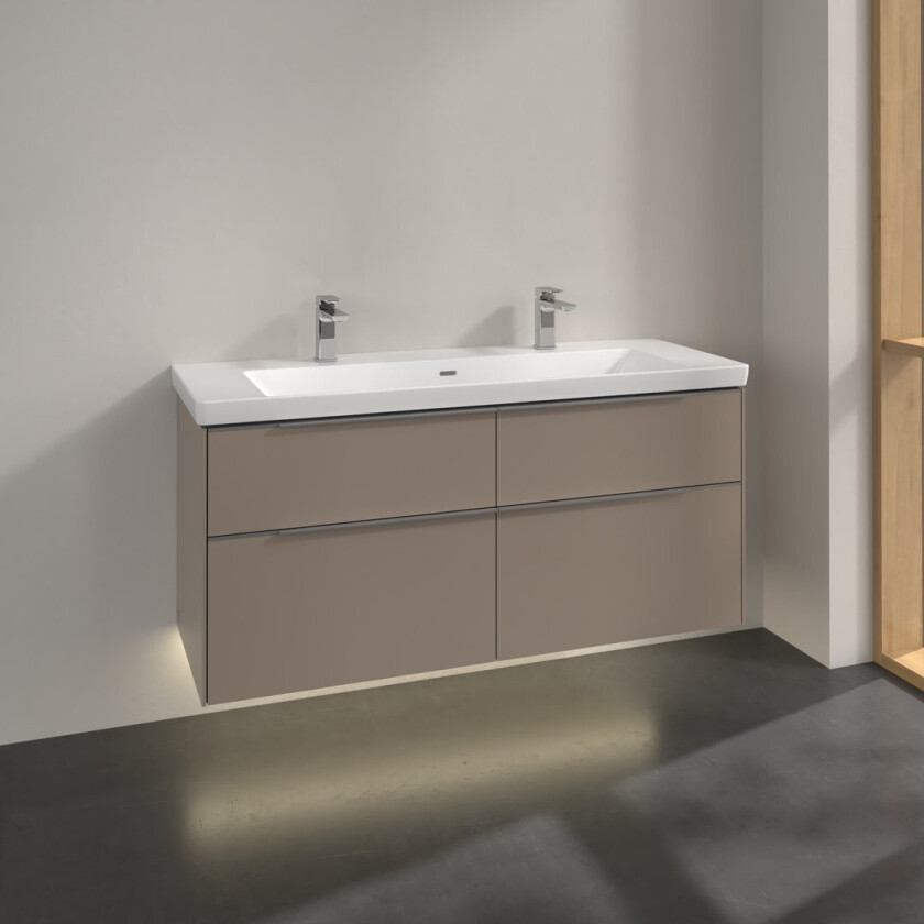 VILLEROY & BOCH SUBWAY 3.0 SERVANTSKAP 127X57 TAUPE M/LYS HÅNDTAK I KROM