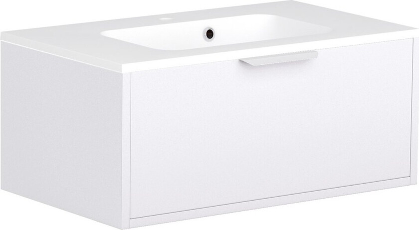 ALLIBERT EVO BADEROMSMØBEL M/VASK 80 CM ALPINE HVIT HØYGLANS