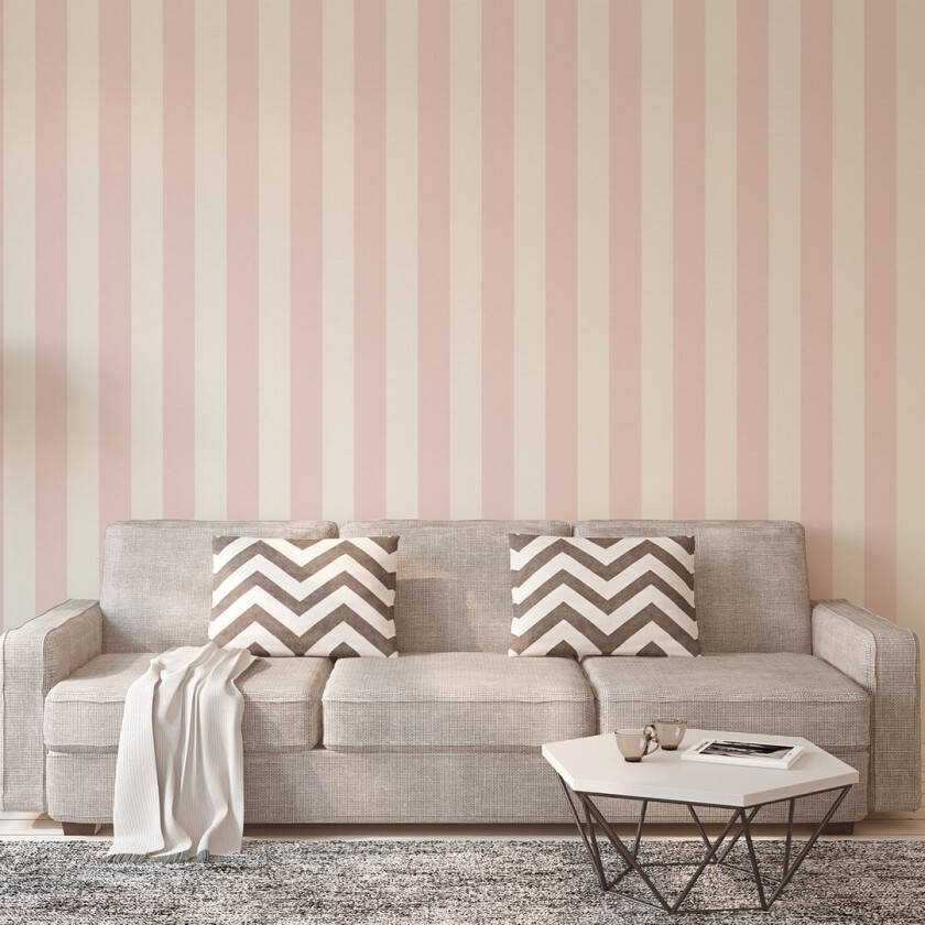 INNOVA TREND TAPET STRIPER ROSA/HVIT 10,05X0,53 M