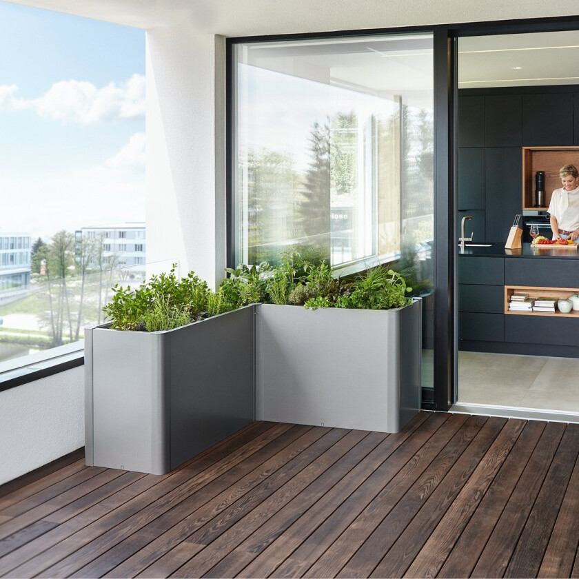 BIOHORT HØYBED BELVEDERE MAXI L150 KVARTSGRÅ METALLIC