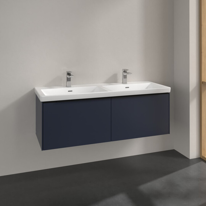 VILLEROY & BOCH SUBWAY 3.0 SERVANTSKAP 127X42 F/DOBBELSERVANT MARINE BLUE HÅNDTAK I VOLCANO BLACK