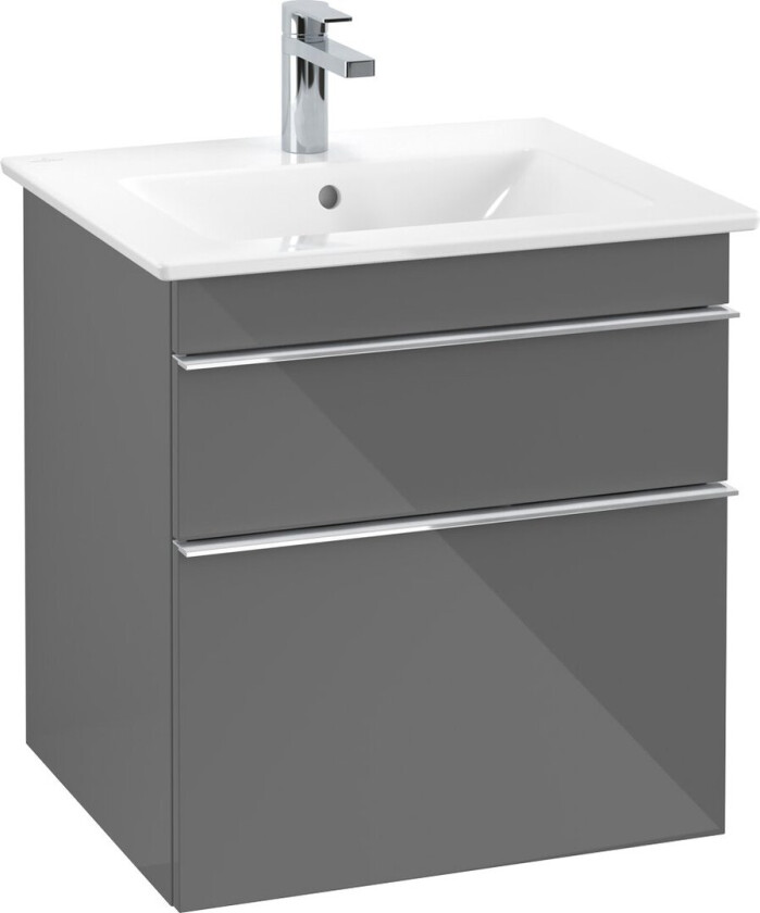 VILLEROY & BOCH VENTICELLO SERVANTSKAP GRÅ HØYGLANS M/2 SKUFFER, 553 X 590 X 477 MM