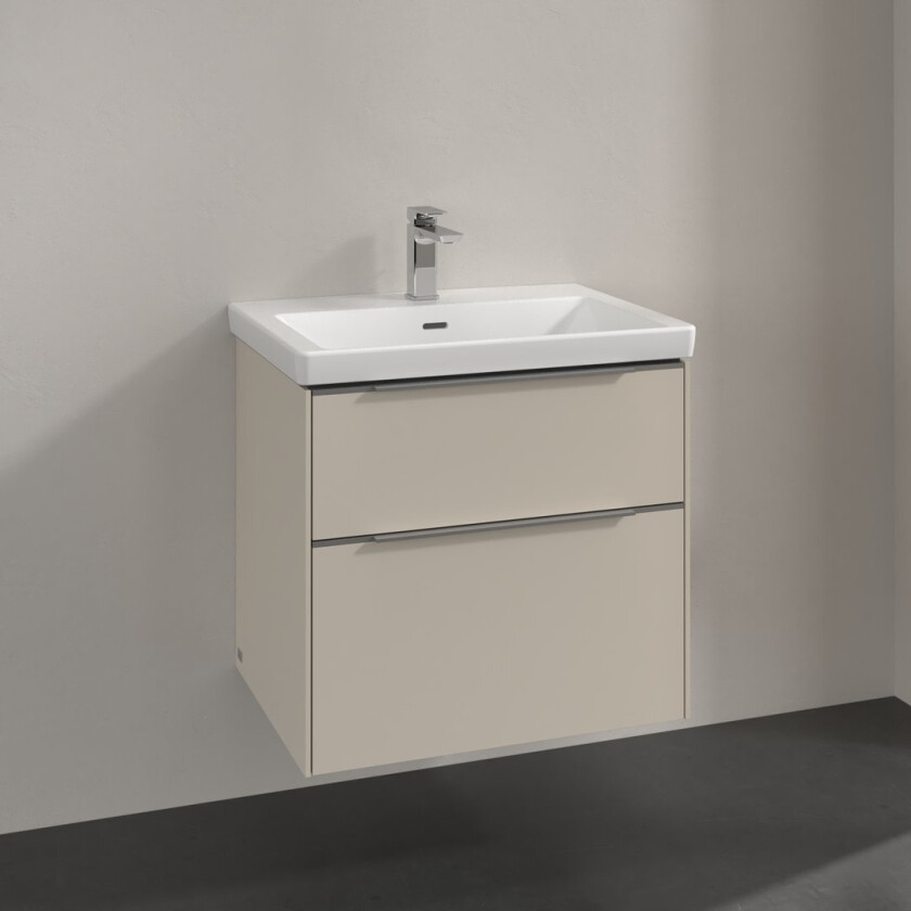 VILLEROY & BOCH SUBWAY 3.0 SERVANTSKAP 62X57 CASHMERE GREY HÅNDTAK I KROM