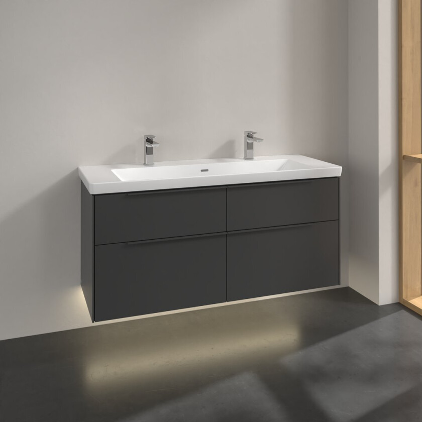 VILLEROY & BOCH SUBWAY 3.0 SERVANTSKAP 127X57 GRAPHITE M/LYS HÅNDTAK I MØBELETS FARGE