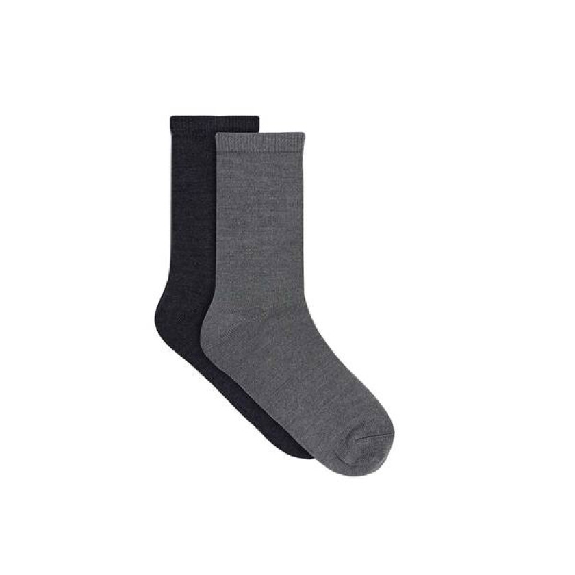 Name It Wakta 2-Pack Ullsokker Til Barn, Dark Grey Mel.