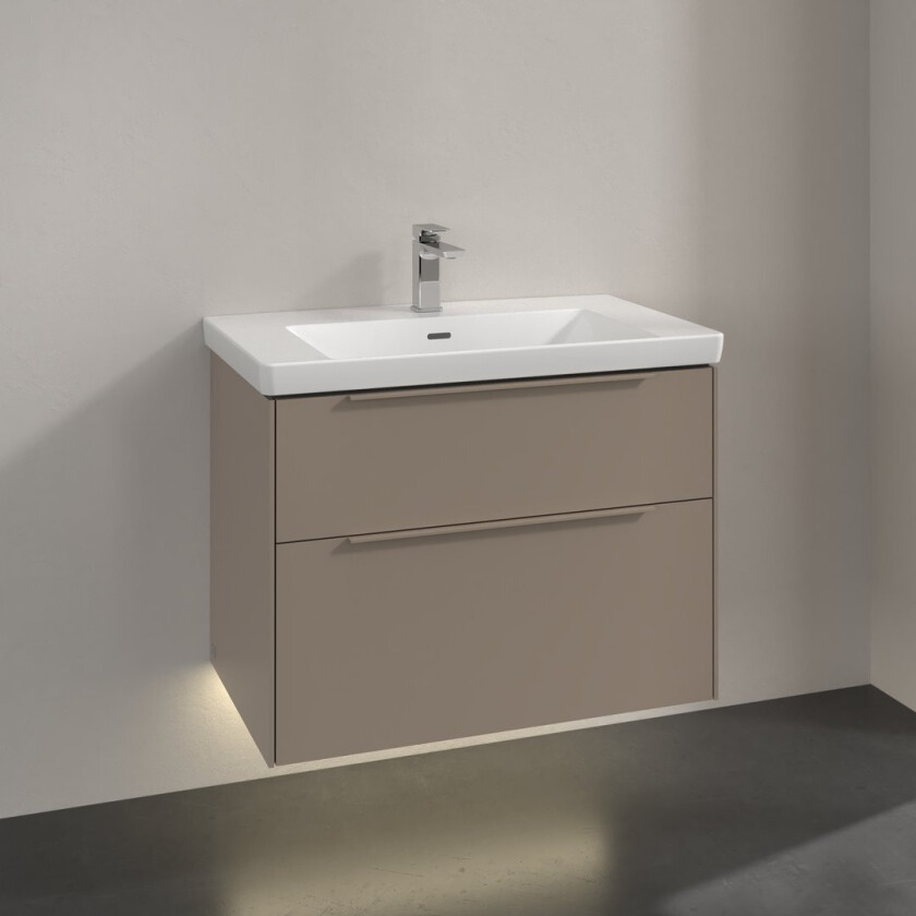 VILLEROY & BOCH SUBWAY 3.0 SERVANTSKAP 77X57 TAUPE M/LYS HÅNDTAK I MØBELETS FARGE