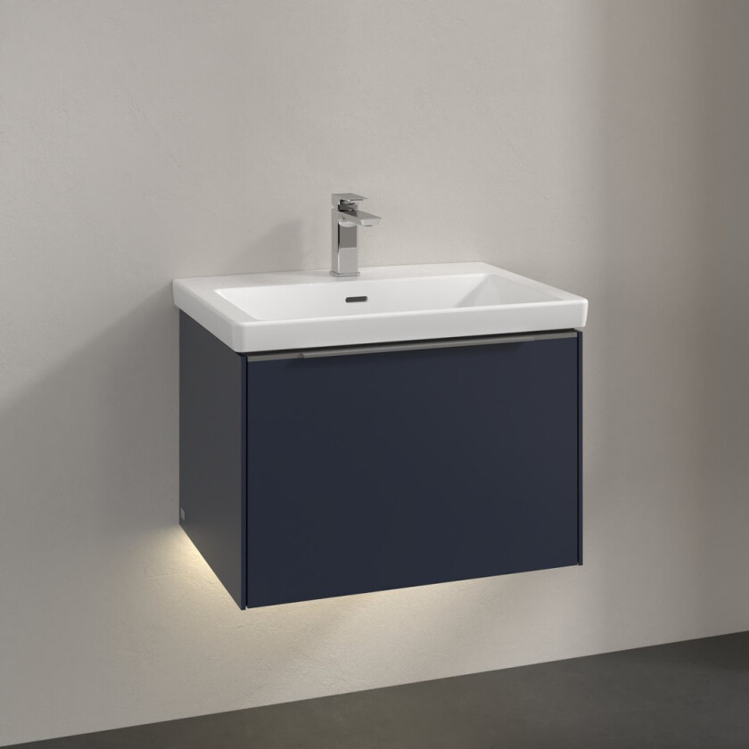 VILLEROY & BOCH SUBWAY 3.0 SERVANTSKAP 66X42 MARINE BLUE M/LYS HÅNDTAK I KROM