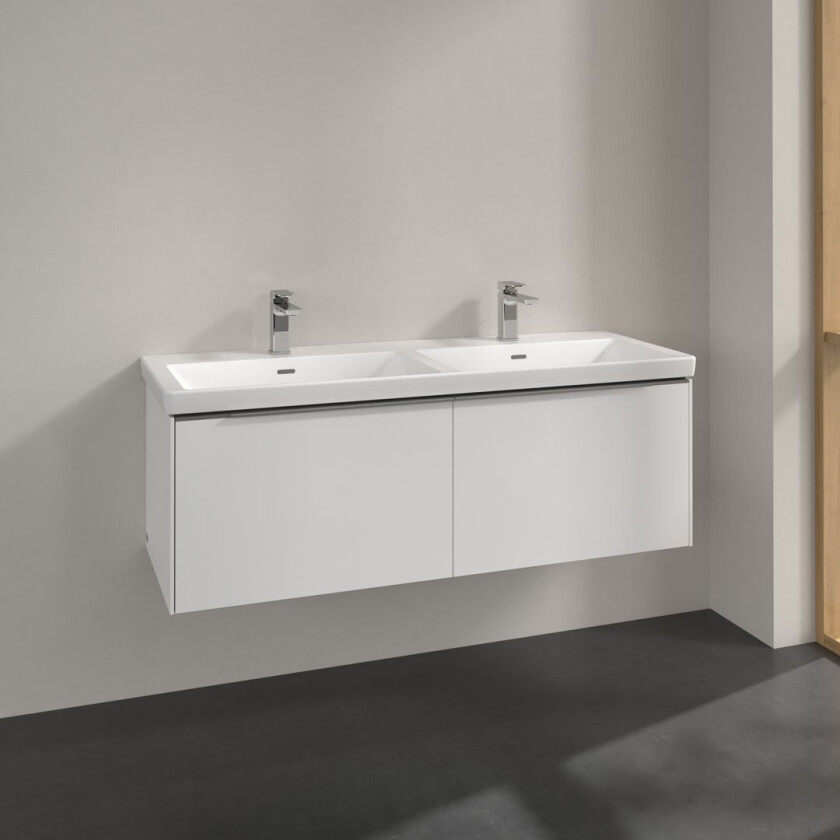 VILLEROY & BOCH SUBWAY 3.0 SERVANTSKAP 127X42 F/DOBBELSERVANT BRILLIANT WHITE HÅNDTAK I KROM