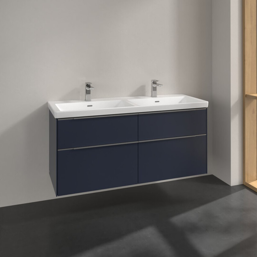 VILLEROY & BOCH SUBWAY 3.0 SERVANTSKAP 127X57 F/DOBBELSERVANT MARINE BLUE HÅNDTAK I KROM