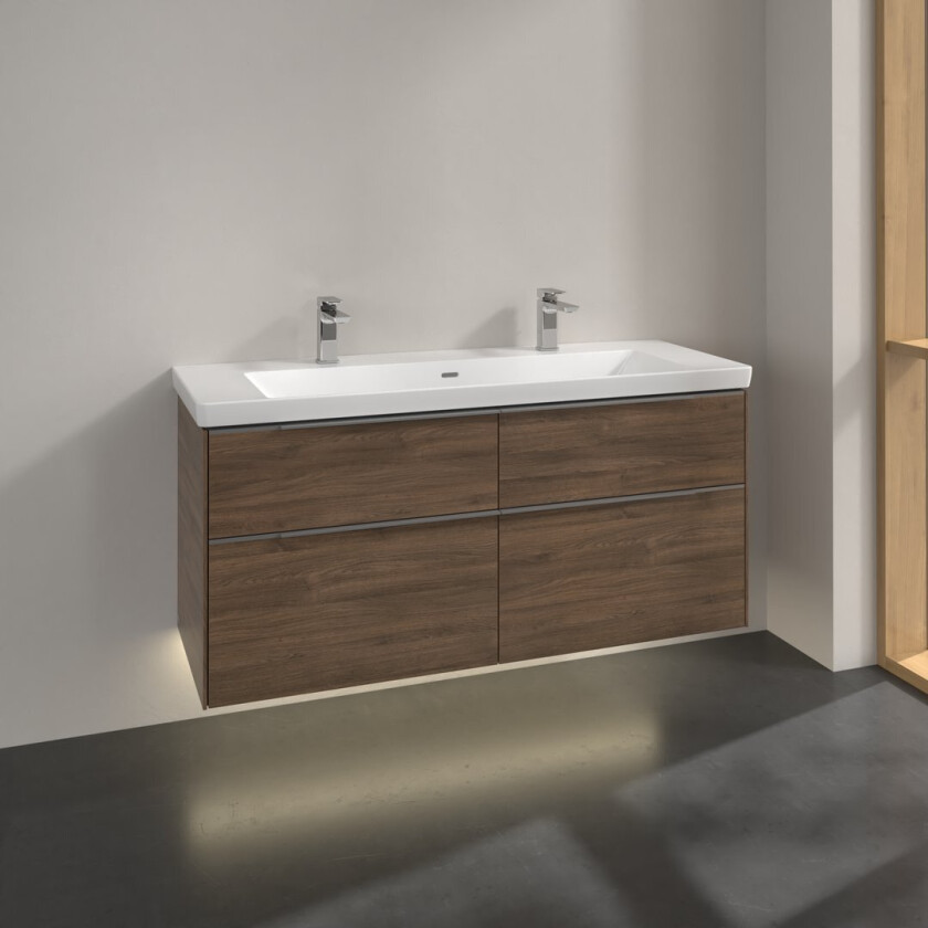 VILLEROY & BOCH SUBWAY 3.0 SERVANTSKAP 127X57 ARIZONA OAK M/LYS HÅNDTAK I KROM