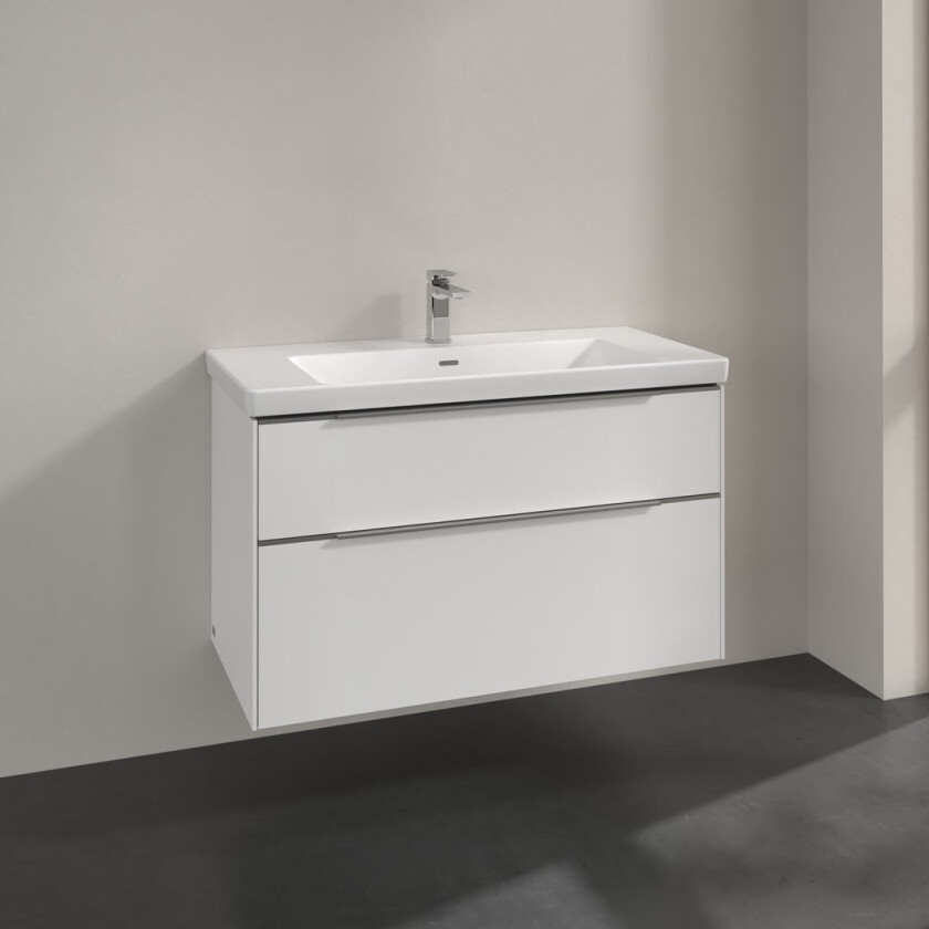 VILLEROY & BOCH SUBWAY 3.0 SERVANTSKAP 97X57 BRILLIANT WHITE HÅNDTAK I KROM