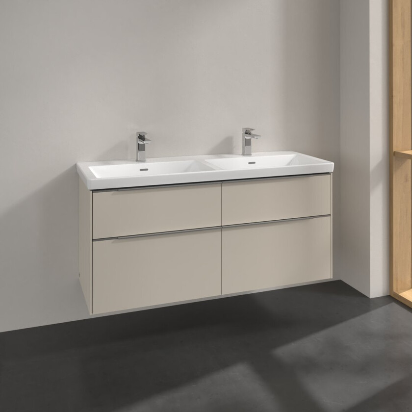 VILLEROY & BOCH SUBWAY 3.0 SERVANTSKAP 127X57 F/DOBBELSERVANT CASHMERE GREY HÅNDTAK I KROM