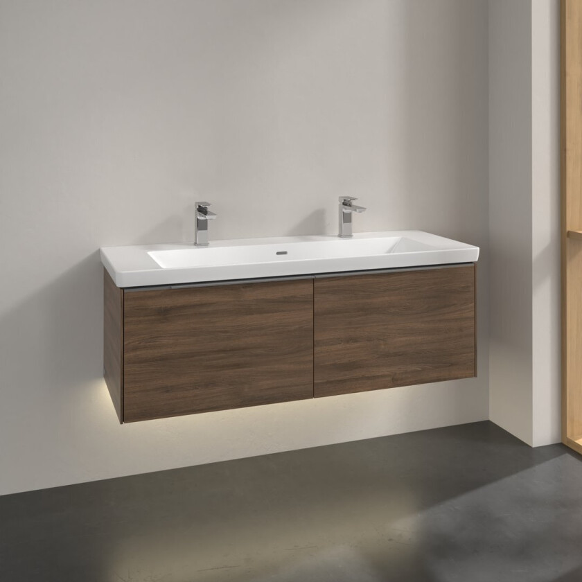 VILLEROY & BOCH SUBWAY 3.0 SERVANTSKAP 127X42 ARIZONA OAK M/LYS HÅNDTAK I KROM