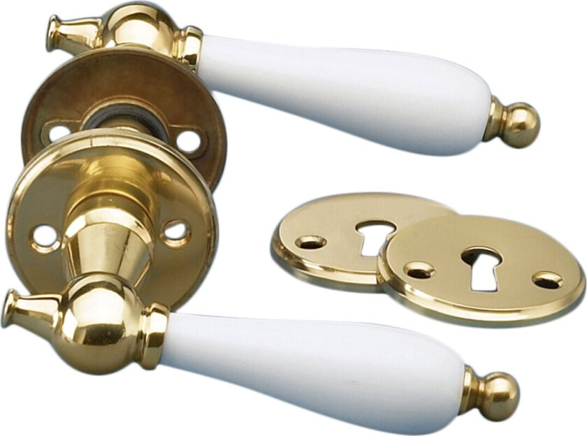 DØRHÅNDTAK HASLEV MESSING/HVIT