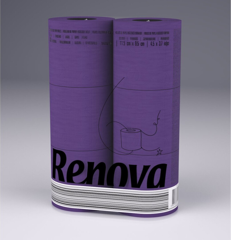 RENOVA TOALETTPAPIR 6 STK. 3-LAGS, LILLA