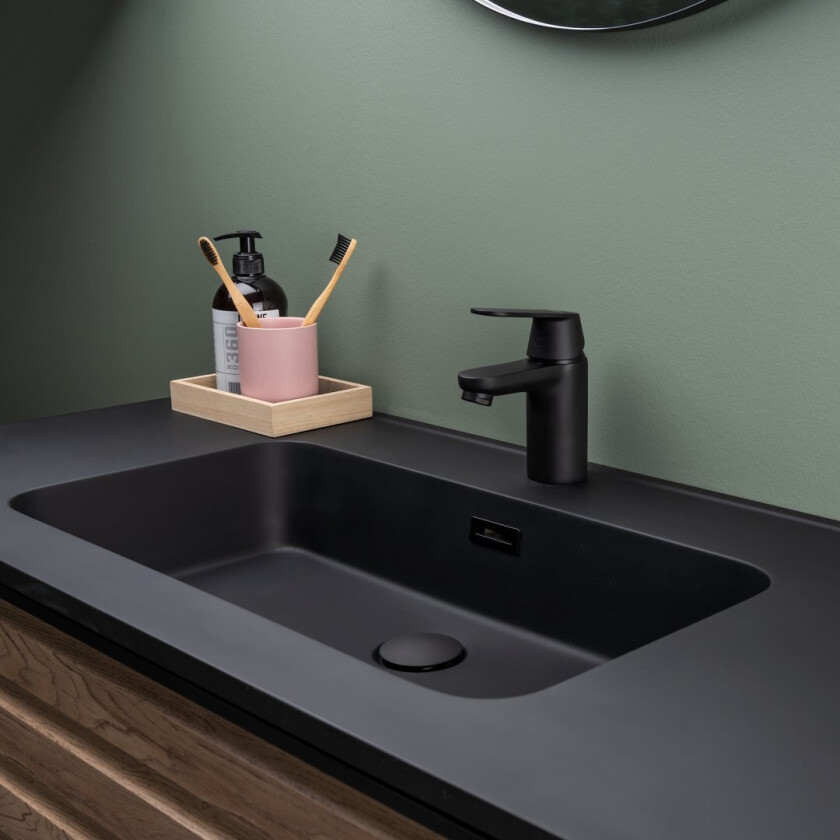 GROHE GET S SERVANTBATTERI M/POP-UP BUNNVENTIL MATT SORT