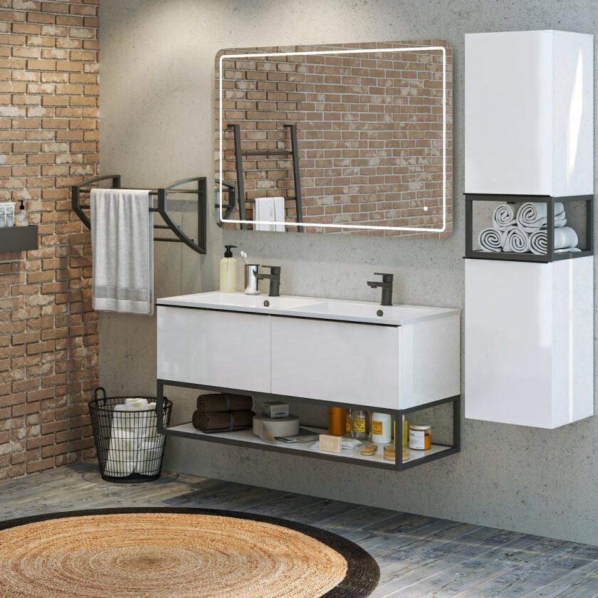 ALLIBERT FABRIKA SERVANTSKAP 120 HVIT HØYGLANS