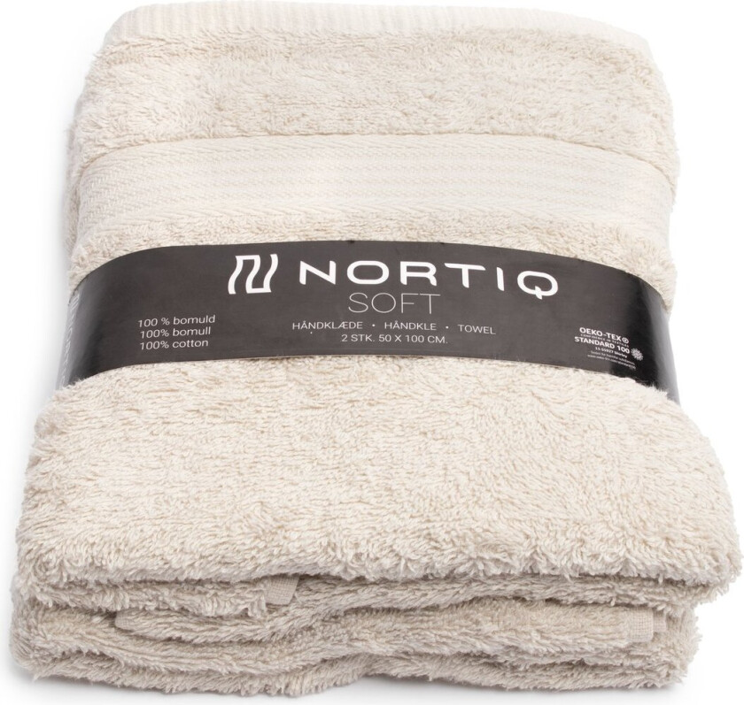 NORTIQ HÅNDKLÆR SOFT 2 PK BEIGE 50X100CM 450G