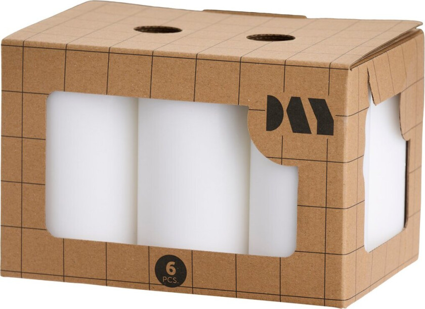 DAY KUBBELYS 6STK Ø6CM H11CM HVIT