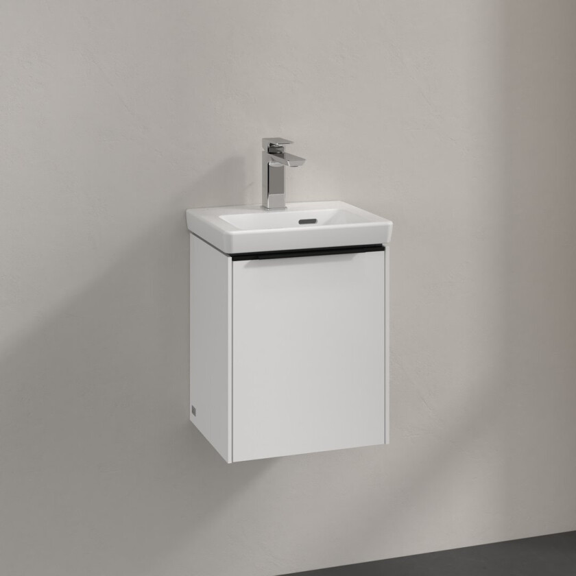 VILLEROY & BOCH SUBWAY 3.0 SERVANTSKAP 35X42 HØYRE BRILLIANT WHITE HÅNDTAK I VOLCANO BLACK