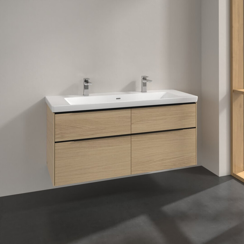 VILLEROY & BOCH SUBWAY 3.0 SERVANTSKAP 127X57 NORDIC OAK HÅNDTAK I VOLCANO BLACK