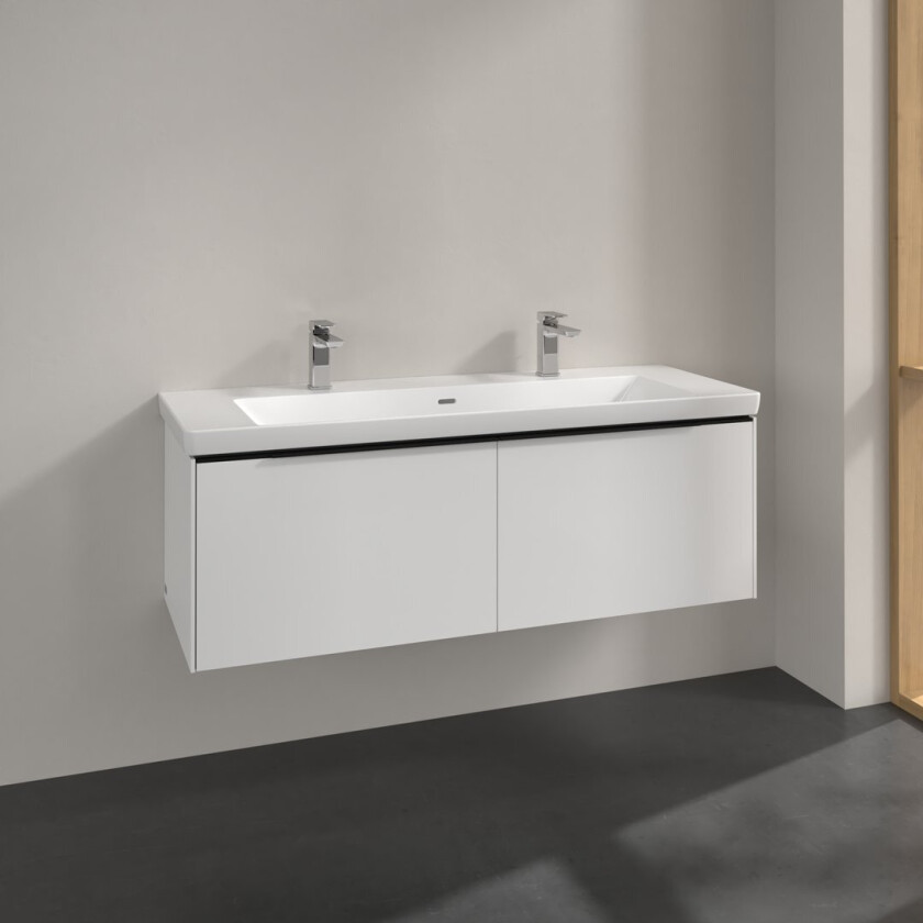 VILLEROY & BOCH SUBWAY 3.0 SERVANTSKAP 127X42 BRILLIANT WHITE HÅNDTAK I VOLCANO BLACK